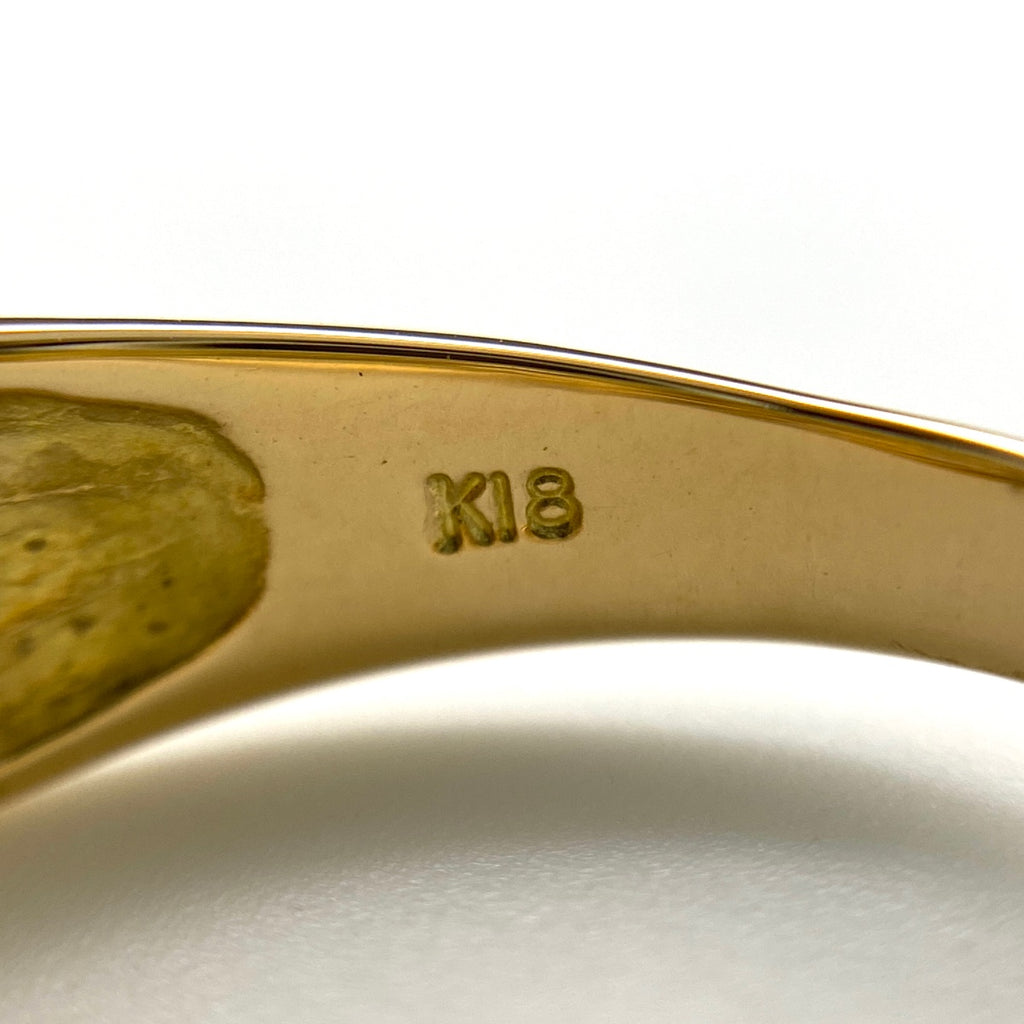 メレダイヤ デザインリング YG イエローゴールド 指輪 リング 12号 K18 ダイヤモンド レディース 【中古】nbjwl