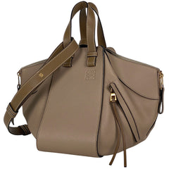 ロエベ ハンモック バッグ スモール アナグラム 2WAY ショルダーバッグ ハンドバッグ レザー グレー レディース 【中古】brbag