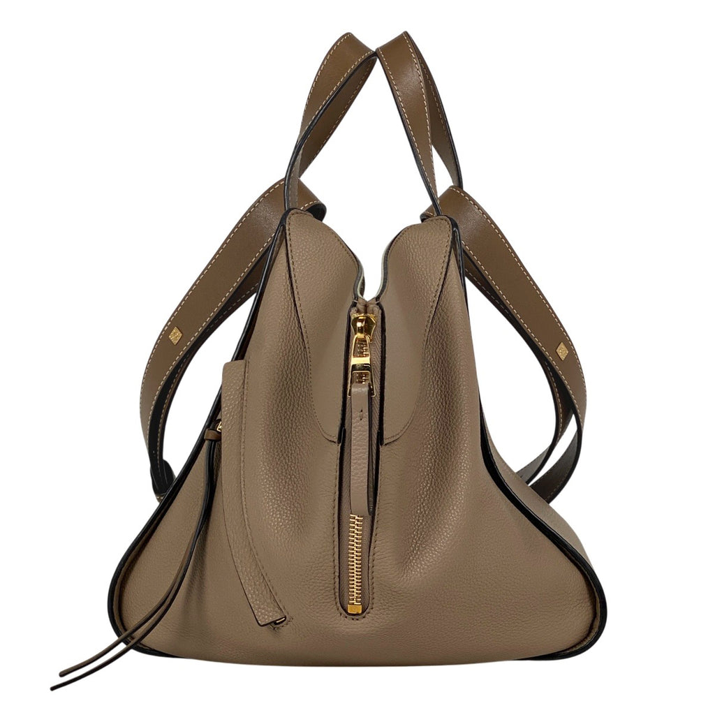 ロエベ ハンモック バッグ スモール アナグラム 2WAY ショルダーバッグ ハンドバッグ レザー グレー レディース 【中古】brbag