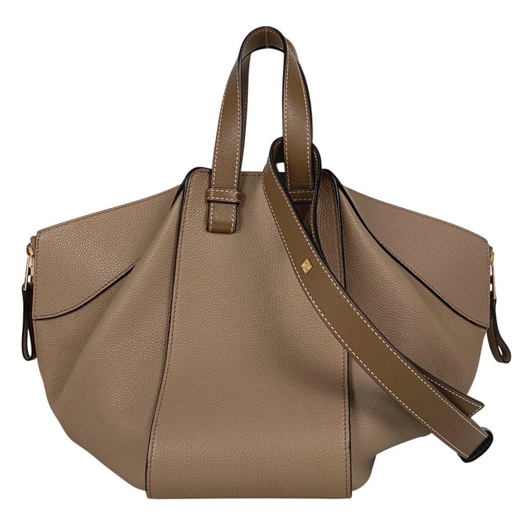 ロエベ ハンモック バッグ スモール アナグラム 2WAY ショルダーバッグ ハンドバッグ レザー グレー レディース 【中古】brbag