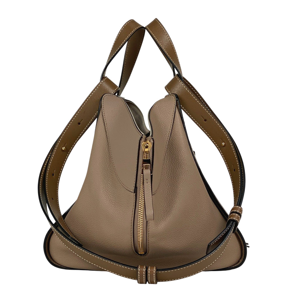 ロエベ ハンモック バッグ スモール アナグラム 2WAY ショルダーバッグ ハンドバッグ レザー グレー レディース 【中古】brbag