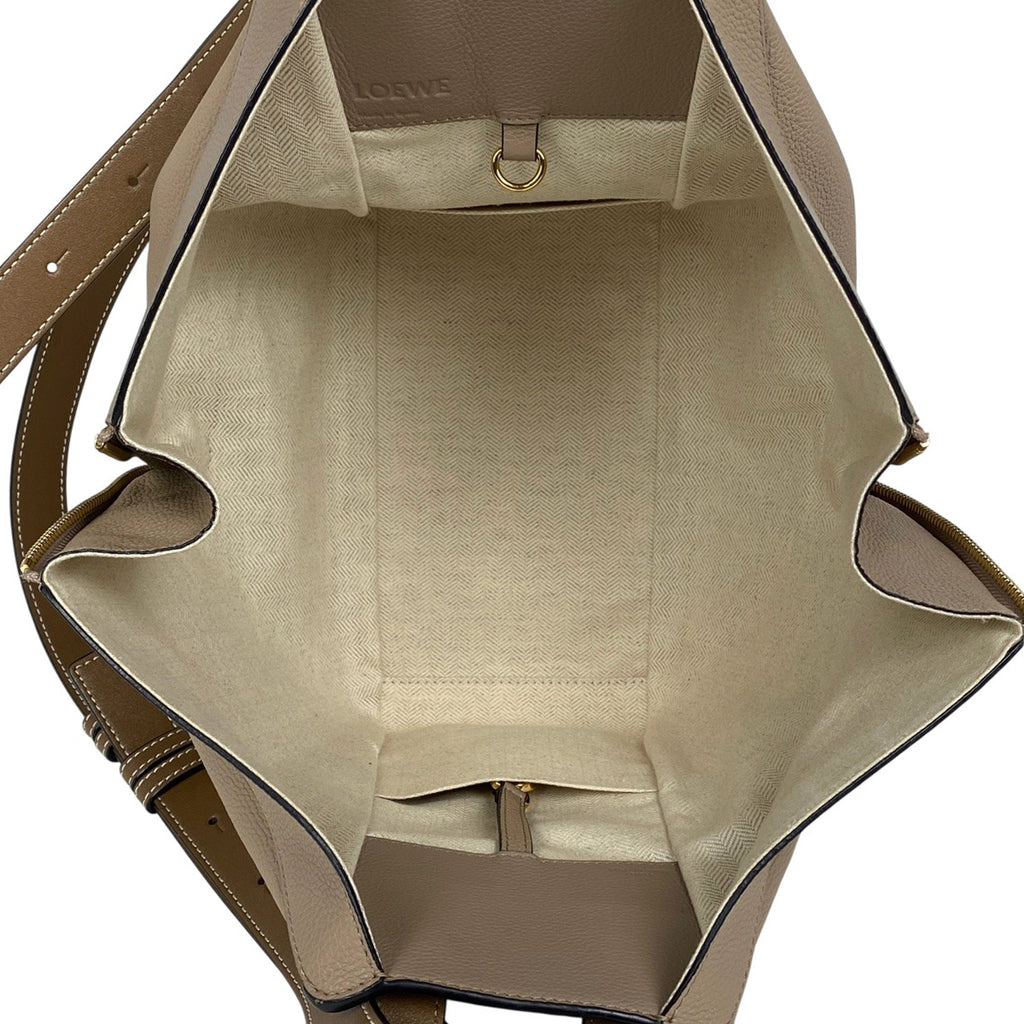 ロエベ ハンモック バッグ スモール アナグラム 2WAY ショルダーバッグ ハンドバッグ レザー グレー レディース 【中古】brbag