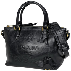 プラダ ロゴ ハンドバッグ 2WAY ショルダーバッグ ハンドバッグ レザー ブラック 1BA104 レディース 【中古】brbag