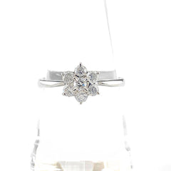 メレダイヤ デザインリング プラチナ 指輪 リング 15号 Pt900 ダイヤモンド レディース 【中古】nbjwl