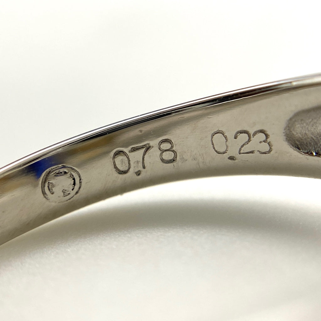 サファイア デザインリング プラチナ YG イエローゴールド 指輪 メレダイヤ リング 13号 Pt900 K18 サファイア レディース 【中古】nbjwl