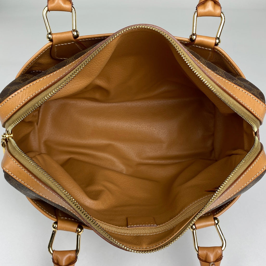 セリーヌ マカダム柄 ハンドバッグ ロゴ ハンドバッグ コーティングキャンバス ブラウン レディース 【中古】brbag