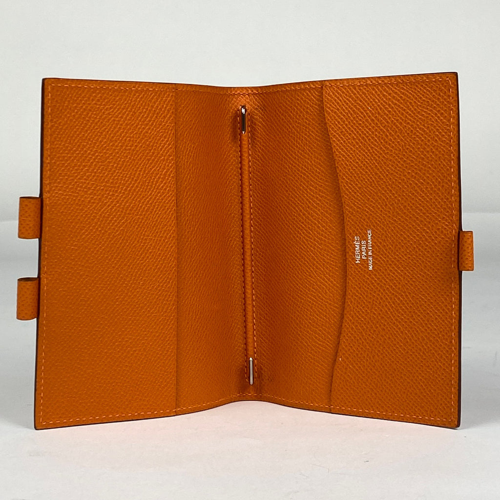 エルメス アジェンダ PM 手帳カバー 手帳・ブックカバー レザー オレンジ レディース 【中古】brbag