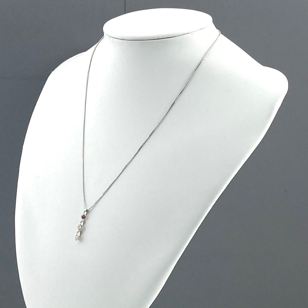 メレダイヤ デザインネックレス WG ホワイトゴールド ペンダント ネックレス K18 WG ダイヤモンド レディース 【中古】nbjwl