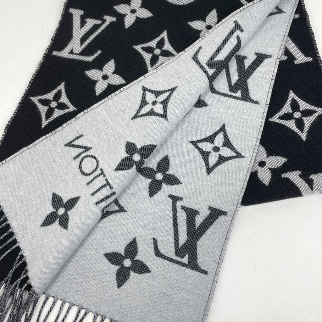 ルイ・ヴィトン エシャルプ LV エセンシャル マフラー ウール ノワール M77853 レディース 【中古】brbag
