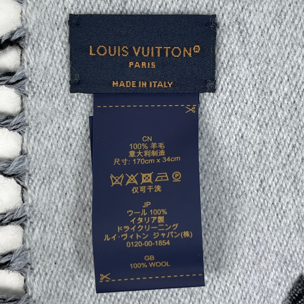 ルイ・ヴィトン エシャルプ LV エセンシャル マフラー ウール ノワール M77853 レディース 【中古】brbag
