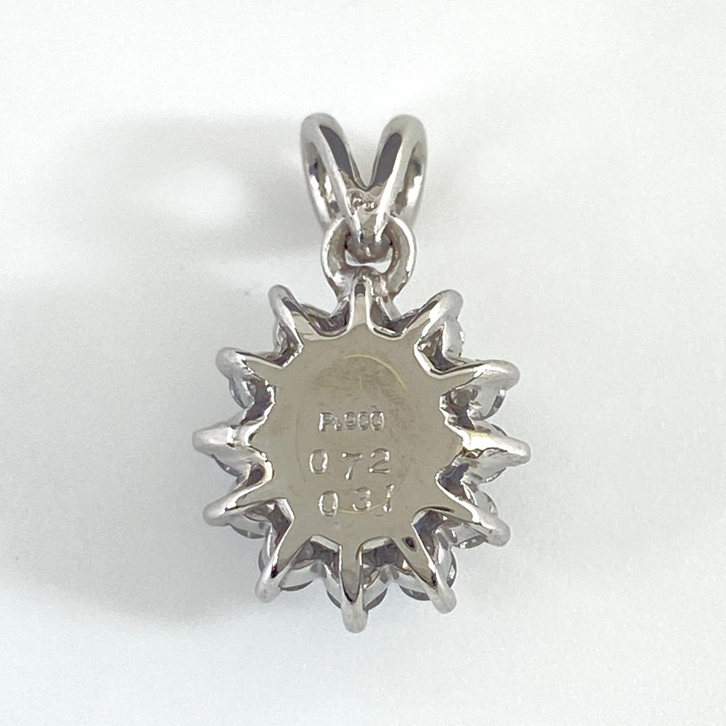 アクアマリン デザインペンダントトップ プラチナ メレダイヤ ペンダントトップ Pt900 アクアマリン ダイヤモンド レディース 【中古】nbjwl