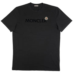 モンクレール ロゴ 半袖 Tシャツ クルーネック 8C00057 トップス 半袖Ｔシャツ 綿 ブラック メンズ 【中古】brapp