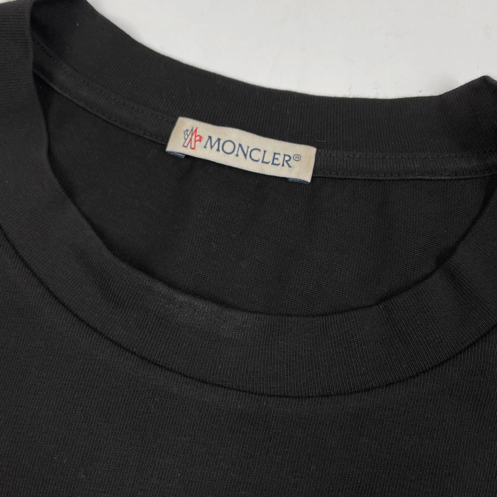 モンクレール ロゴ 半袖 Tシャツ クルーネック 8C00057 トップス 半袖Ｔシャツ 綿 ブラック メンズ 【中古】brapp