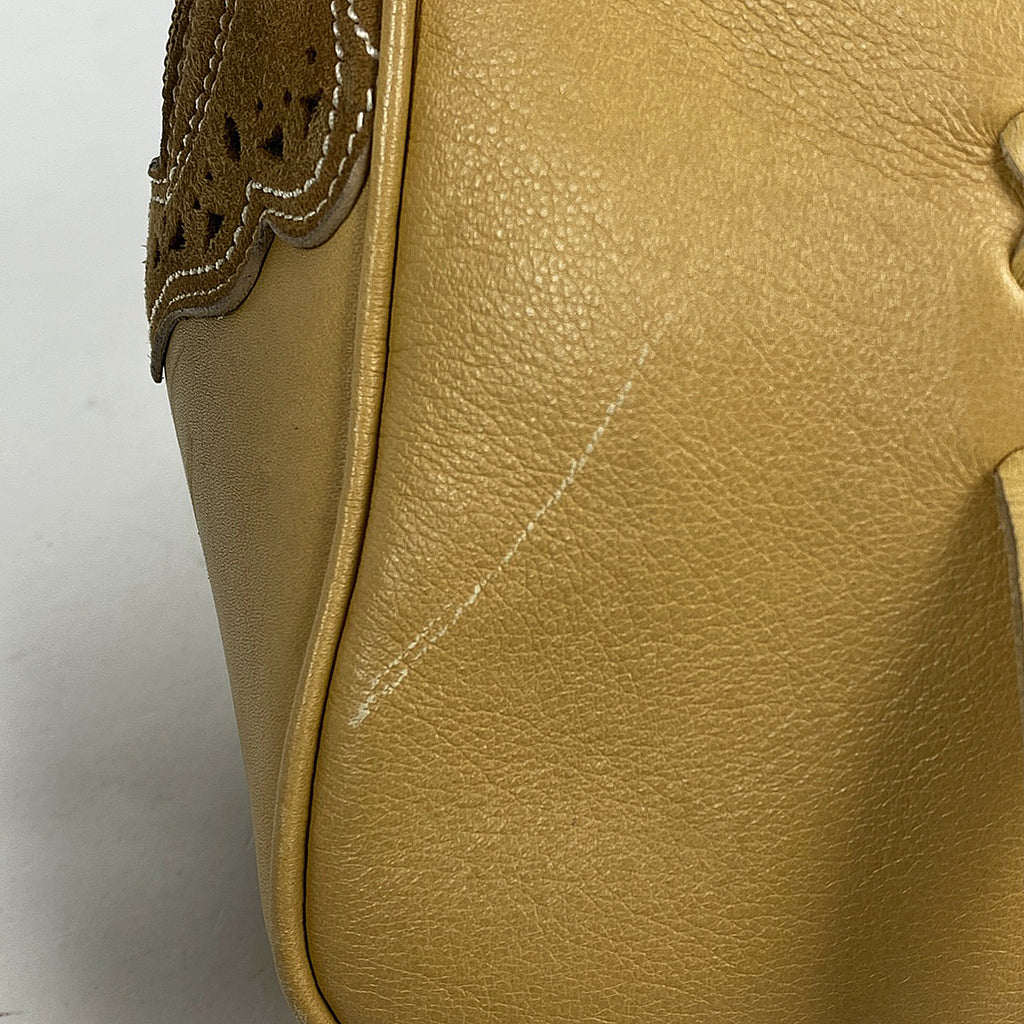 ロエベ アナグラム ハンドバッグ タッセル フリンジ ハンドバッグ レザー ベージュ レディース 【中古】brbag