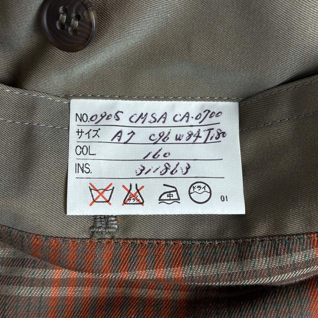 イヴ・サンローラン ステンカラー コート 裏チェック ライナー付き コート ステンカラーコート 綿 グリーンベージュ メンズ ブランドアパレル 【中古】brapp