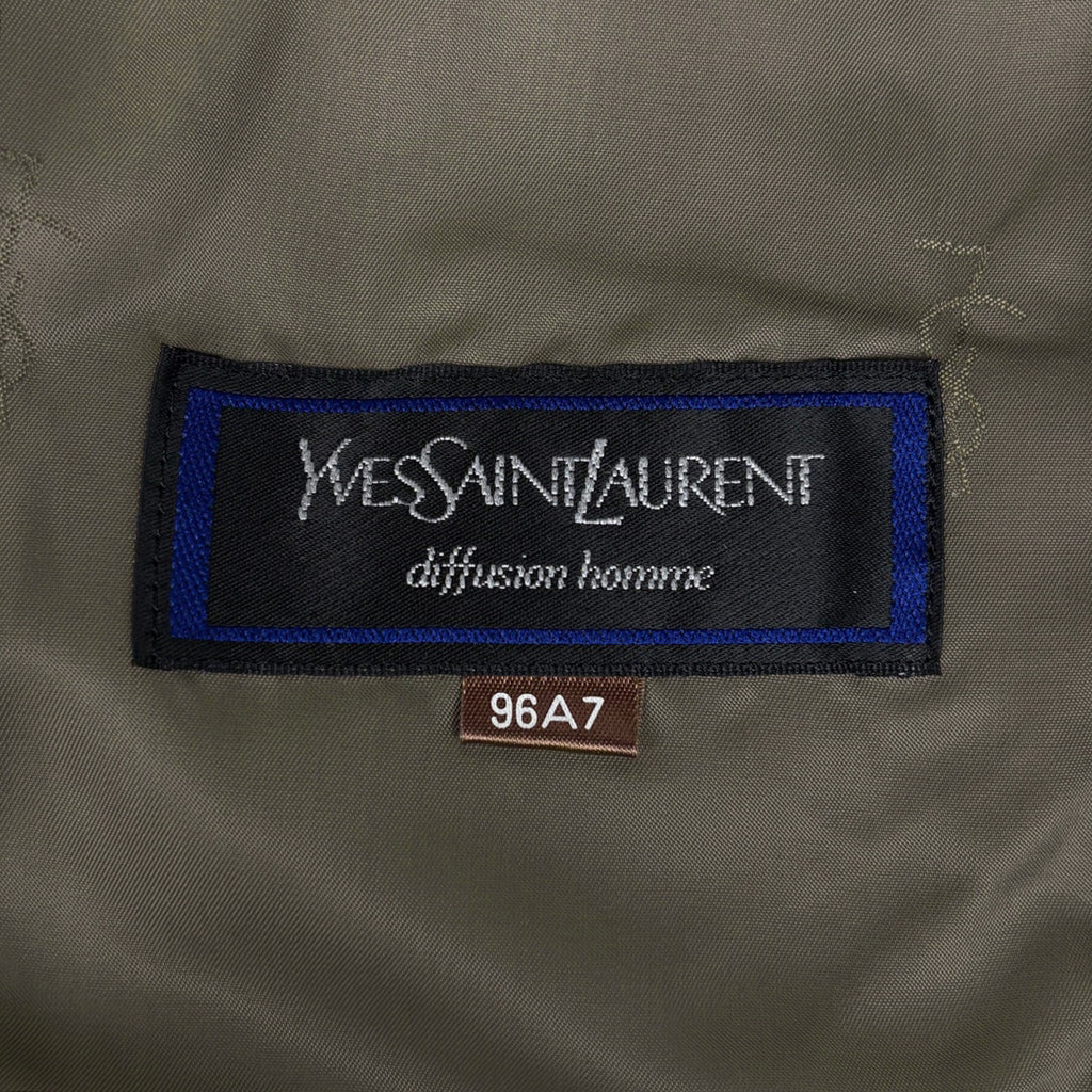 イヴ・サンローラン ステンカラー コート 裏チェック ライナー付き コート ステンカラーコート 綿 グリーンベージュ メンズ ブランドアパレル 【中古】brapp