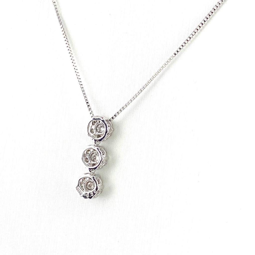 メレダイヤ デザインネックレス WG ホワイトゴールド ペンダント ネックレス K14 WG ダイヤモンド レディース 【中古】nbjwl