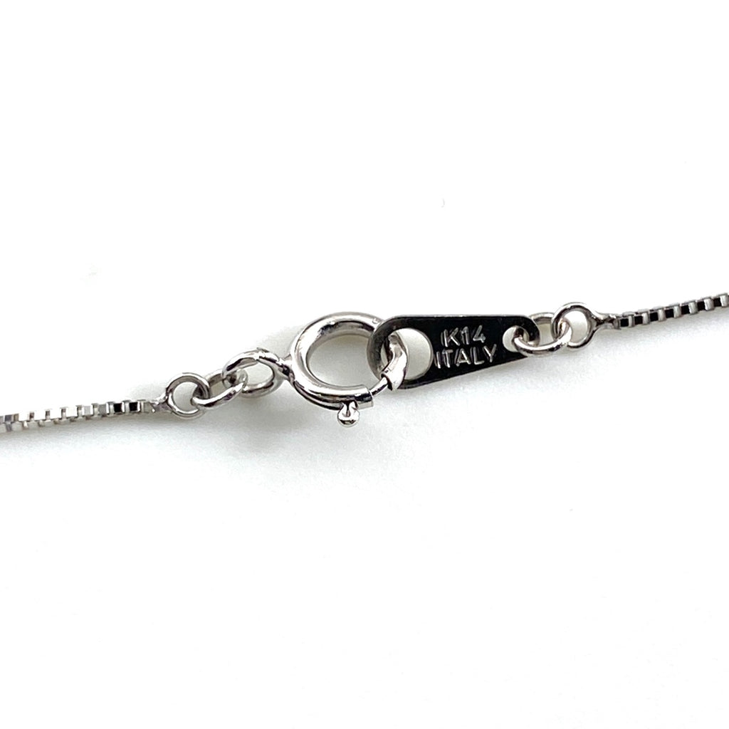 メレダイヤ デザインネックレス WG ホワイトゴールド ペンダント ネックレス K14 WG ダイヤモンド レディース 【中古】nbjwl