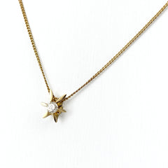 メレダイヤ デザインネックレス YG イエローゴールド ペンダント ネックレス K18 750 ダイヤモンド レディース 【中古】nbjwl