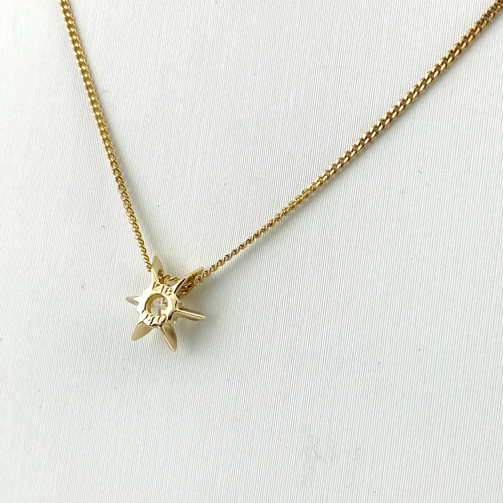 メレダイヤ デザインネックレス YG イエローゴールド ペンダント ネックレス K18 750 ダイヤモンド レディース 【中古】nbjwl