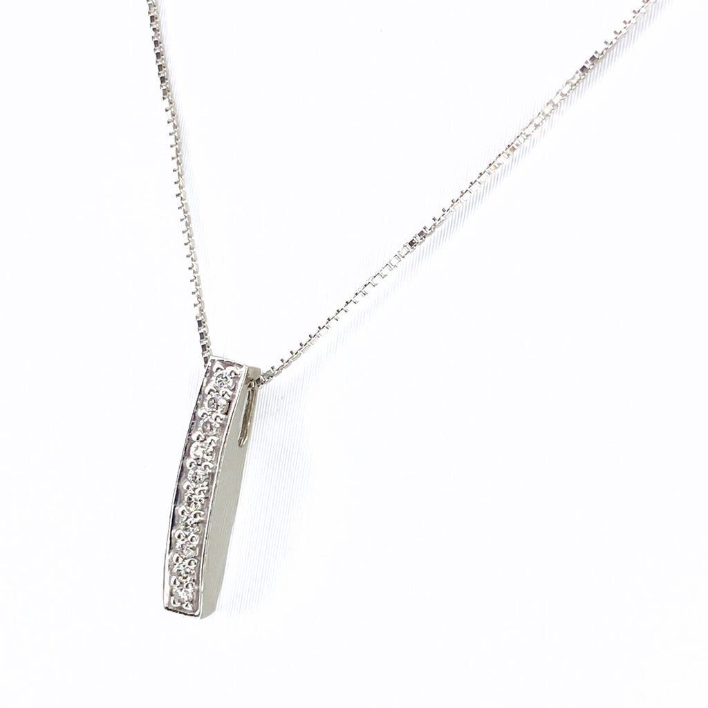 メレダイヤ デザインネックレス WG ホワイトゴールド K18 WG ダイヤモンド レディース 【中古】nbjwl