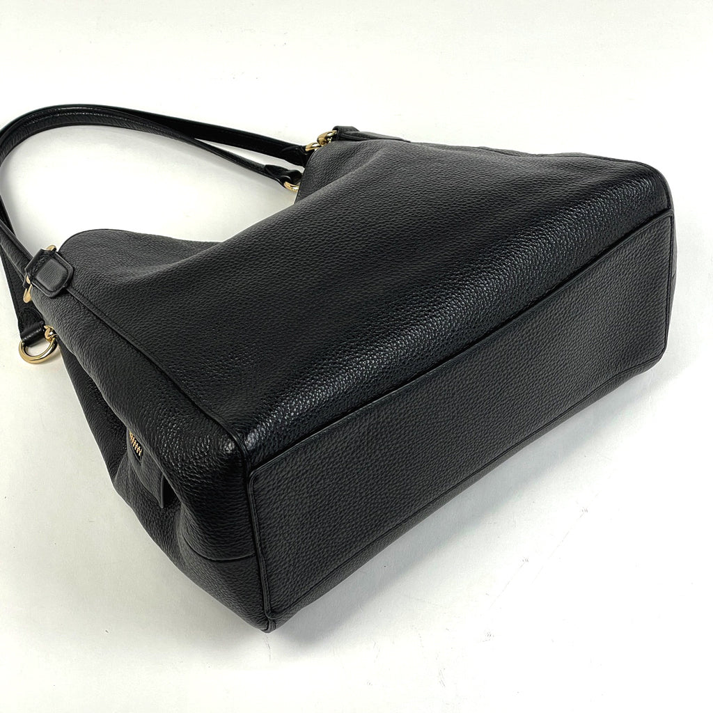 コーチ ロゴ ショルダーバッグ トートバッグ ショルダーバッグ レザー ブラック F80268 レディース 【中古】brbag