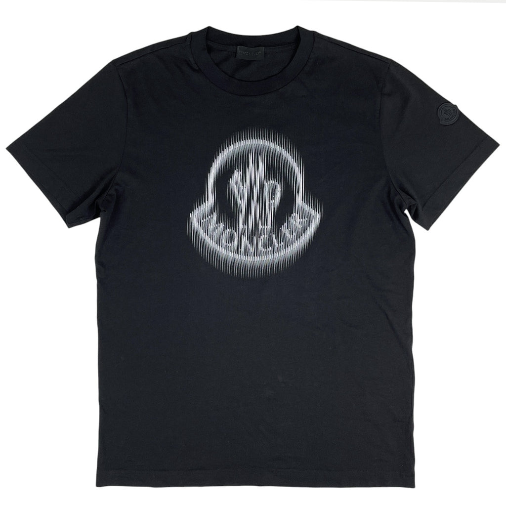 モンクレール ロゴ Tシャツ クルーネック トップス 半袖Ｔシャツ コットン ブラック メンズ 【中古】brapp