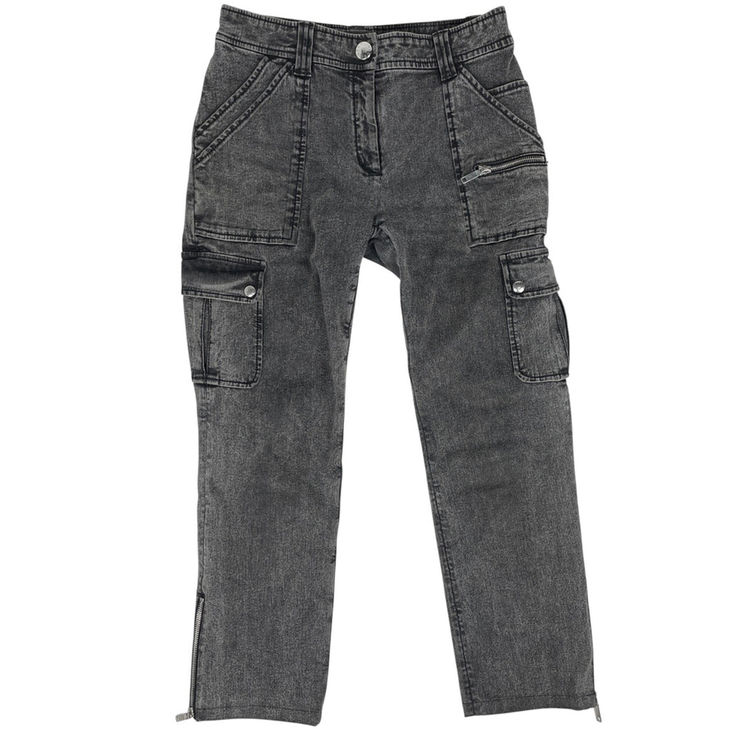 セリーヌ ストレート デニムパンツ ロゴ 9分丈 ボトムス デニムパンツ コットン ポリウレタン ブラック レディース 【中古】brapp