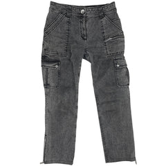 セリーヌ ストレート デニムパンツ ロゴ 9分丈 ボトムス デニムパンツ コットン ポリウレタン ブラック レディース 【中古】brapp