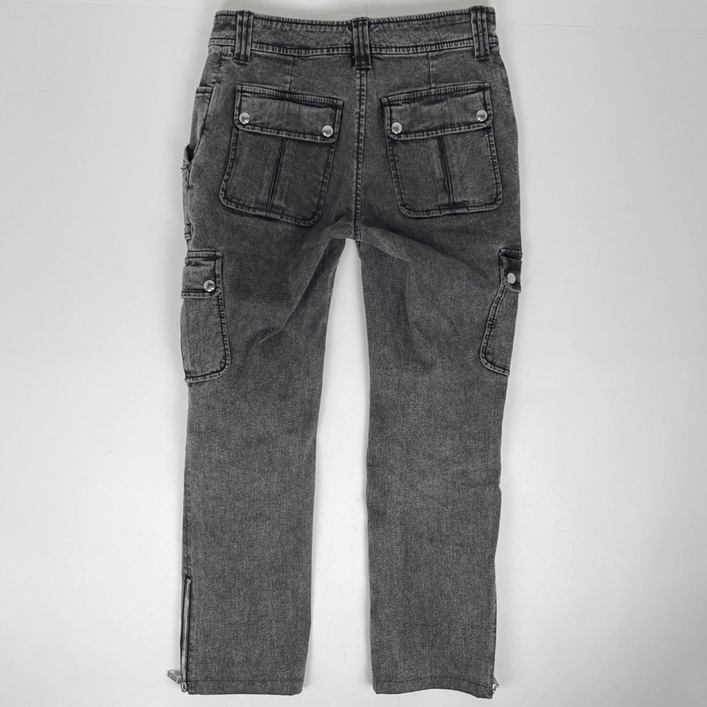 セリーヌ ストレート デニムパンツ ロゴ 9分丈 ボトムス デニムパンツ コットン ポリウレタン ブラック レディース 【中古】brapp