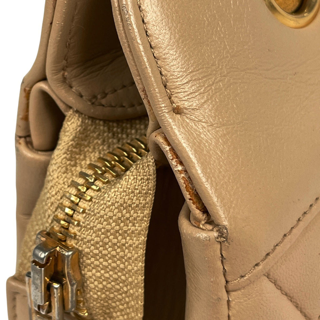 シャネル ココマーク チェーン ショルダーバッグ マトラッセ ショルダーバッグ レザー ベージュ レディース 【中古】brbag