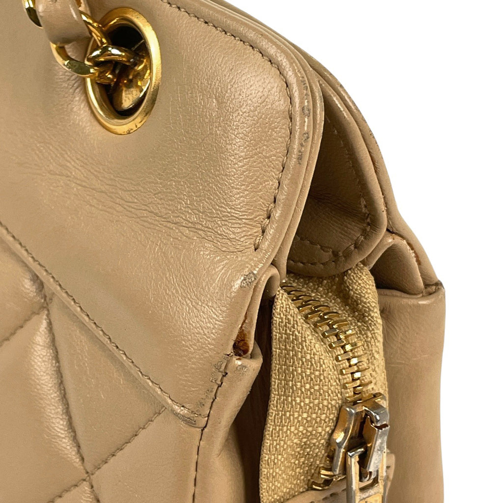 シャネル ココマーク チェーン ショルダーバッグ マトラッセ ショルダーバッグ レザー ベージュ レディース 【中古】brbag