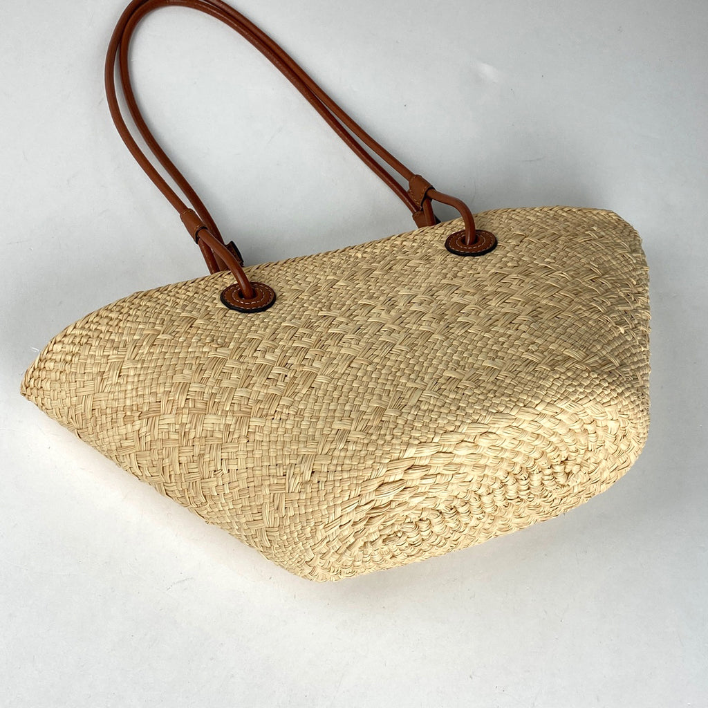 ロエベ アナグラム バスケットバッグ スモール イラカヤシ カゴ トートバッグ レザー ベージュ レディース 【中古】brbag