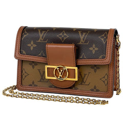 ルイ・ヴィトン ポルトフォイユ ドーフィーヌ チェーンウォレット ショルダーバッグ モノグラムリバース ブラウン M68746 レディース 【中古】brbag