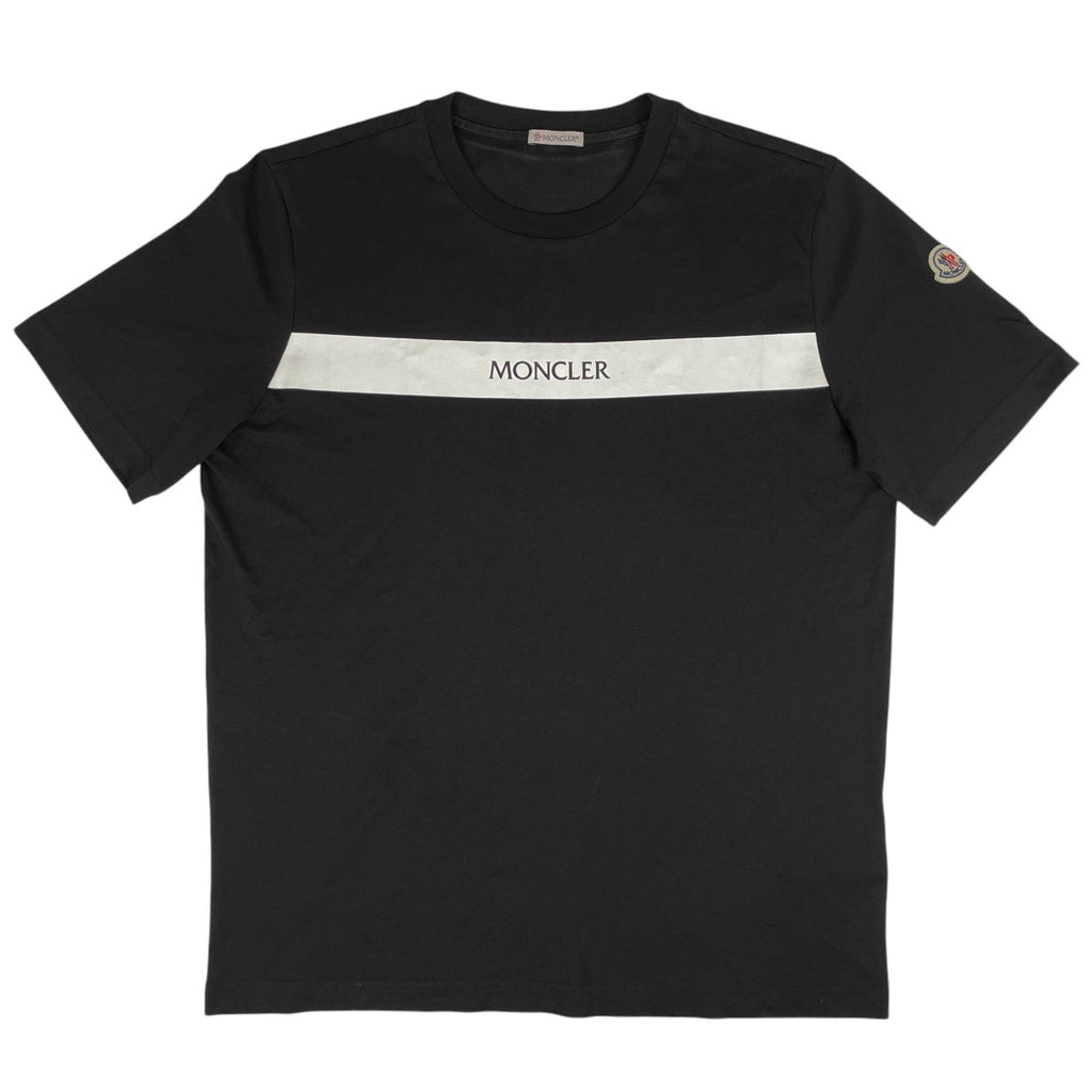 モンクレール ロゴ Tシャツ クルーネック トップス 半袖Ｔシャツ コットン ブラック メンズ 【中古】brapp