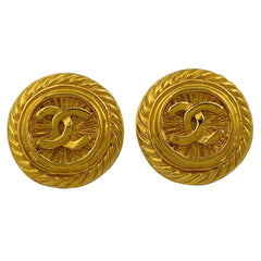 シャネル ココマーク ラウンド イヤリング 丸型 イヤリング GP ゴールド レディース 【中古】bracc