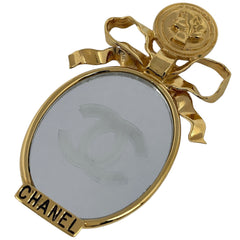 シャネル ココマーク ミラー ブローチ ロゴ リボン ブローチ GP ゴールド レディース ブランドアクセサリー 【中古】bracc