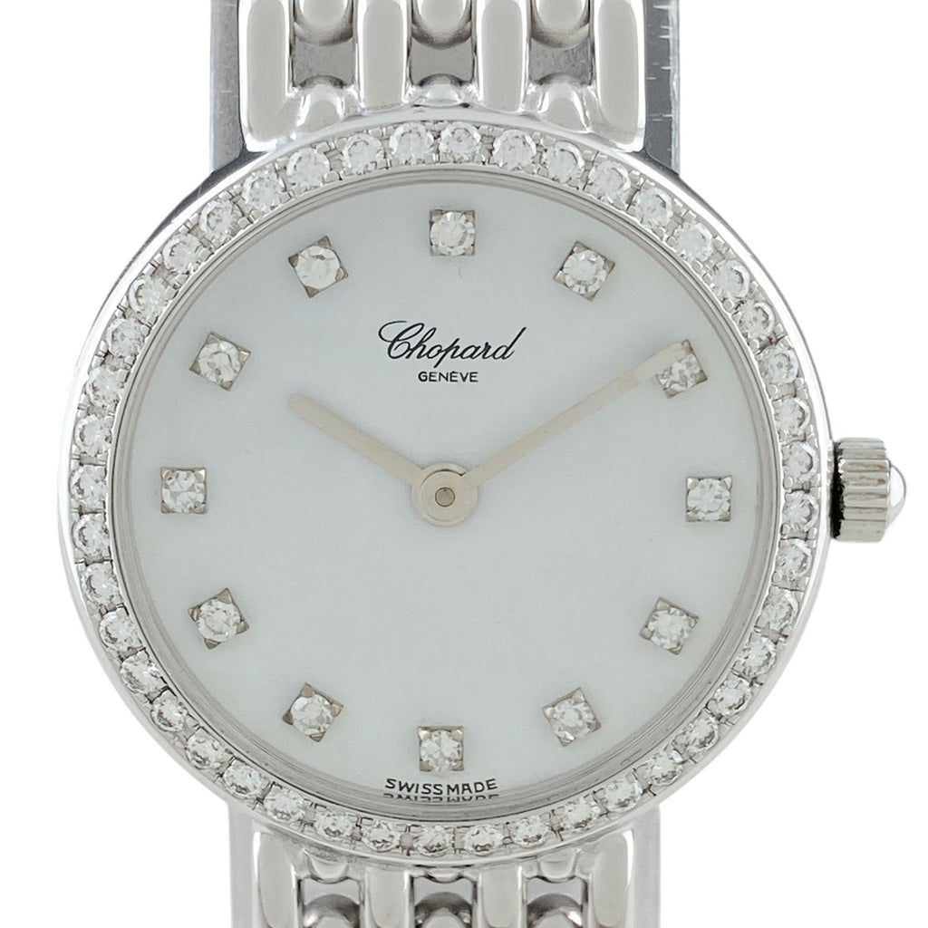 【保証書】ショパール クラシック 10/S5911 腕時計 WG ダイヤモンド クォーツ ホワイト レディース 【中古】wtcbb