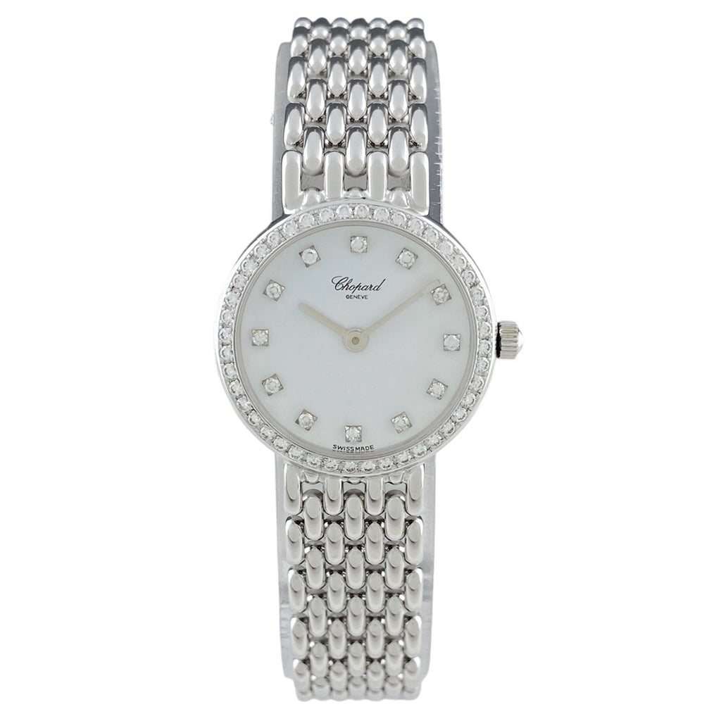 【保証書】ショパール クラシック 10/S5911 腕時計 WG ダイヤモンド クォーツ ホワイト レディース 【中古】wtcbb