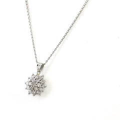 メレダイヤ デザインネックレス プラチナ ペンダント ネックレス Pt900 Pt850 ダイヤモンド レディース 【中古】nbjwl