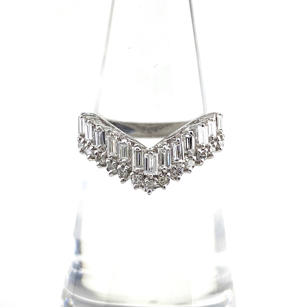 メレダイヤ デザインリング プラチナ 指輪 リング 9号 Pt900 ダイヤモンド レディース 【中古】nbjwl