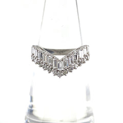 メレダイヤ デザインリング プラチナ 指輪 リング 9号 Pt900 ダイヤモンド レディース 【中古】nbjwl