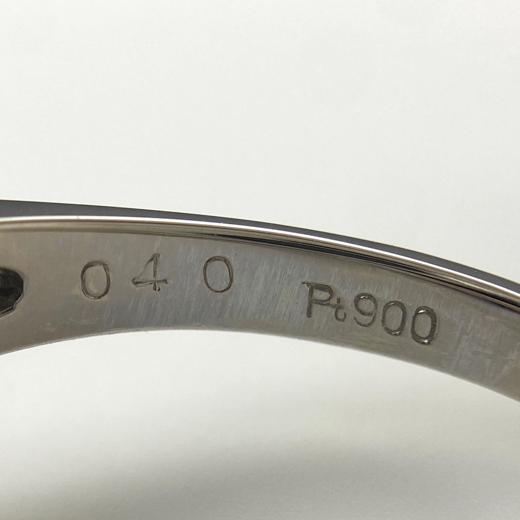 エメラルド デザインリング プラチナ 指輪 メレダイヤ リング 16号 Pt900 エメラルド ダイヤモンド レディース 【中古】nbjwl