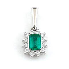 エメラルド ペンダントトップ プラチナ メレダイヤ ペンダントトップ Pt900 エメラルド ダイヤモンド レディース 【中古】nbjwl