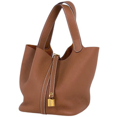エルメス ピコタンロック MM ミニバッグ ハンドバッグ トリヨンクレマンス ゴールド W レディース 【中古】brbag