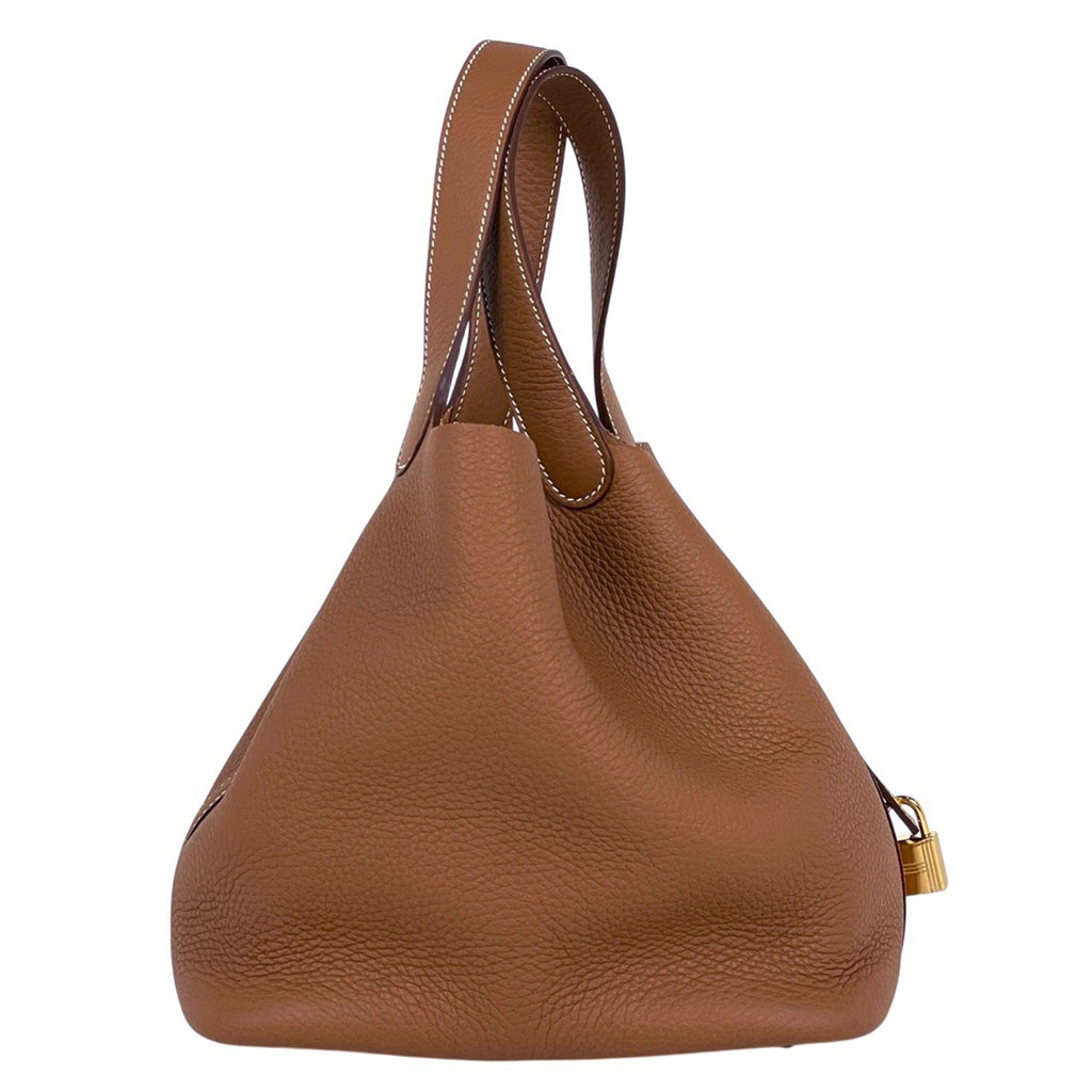 エルメス ピコタンロック MM ミニバッグ ハンドバッグ トリヨンクレマンス ゴールド W レディース 【中古】brbag