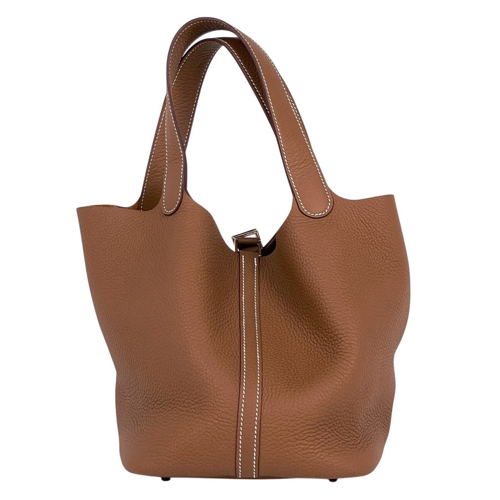 エルメス ピコタンロック MM ミニバッグ ハンドバッグ トリヨンクレマンス ゴールド W レディース 【中古】brbag
