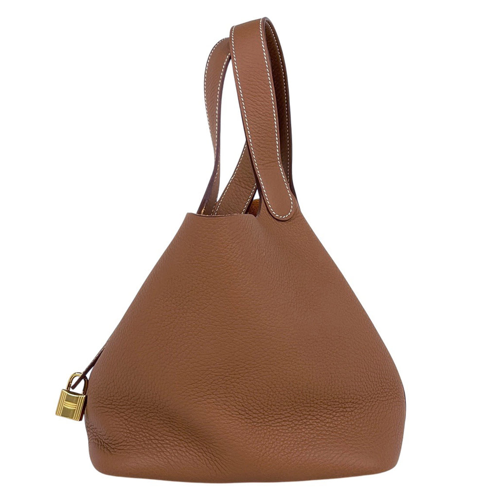 エルメス ピコタンロック MM ミニバッグ ハンドバッグ トリヨンクレマンス ゴールド W レディース 【中古】brbag