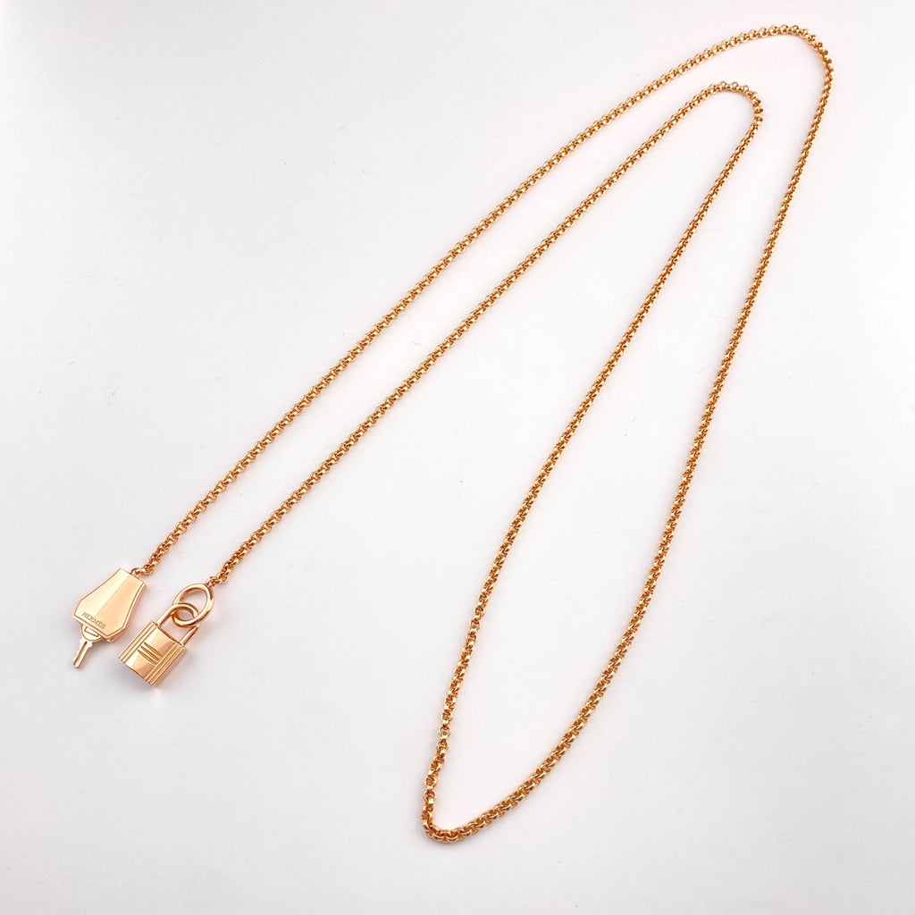 エルメス キーモチーフ デザインネックレス PG ピンクゴールド ペンダント ラリエット ネックレス 750 レディース 【中古】brjwl