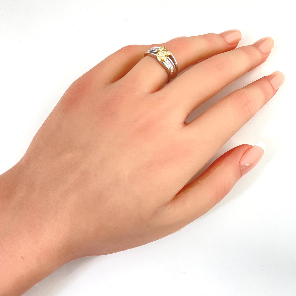 ポーラ メレダイヤ デザインリング プラチナ 指輪 リング 10号 Pt900 750 ダイヤモンド レディース 【中古】brjwl